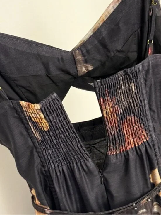 Zimmermann Floral Maxi Dress Black Cutout Belted Chic - Picture 8 of 12